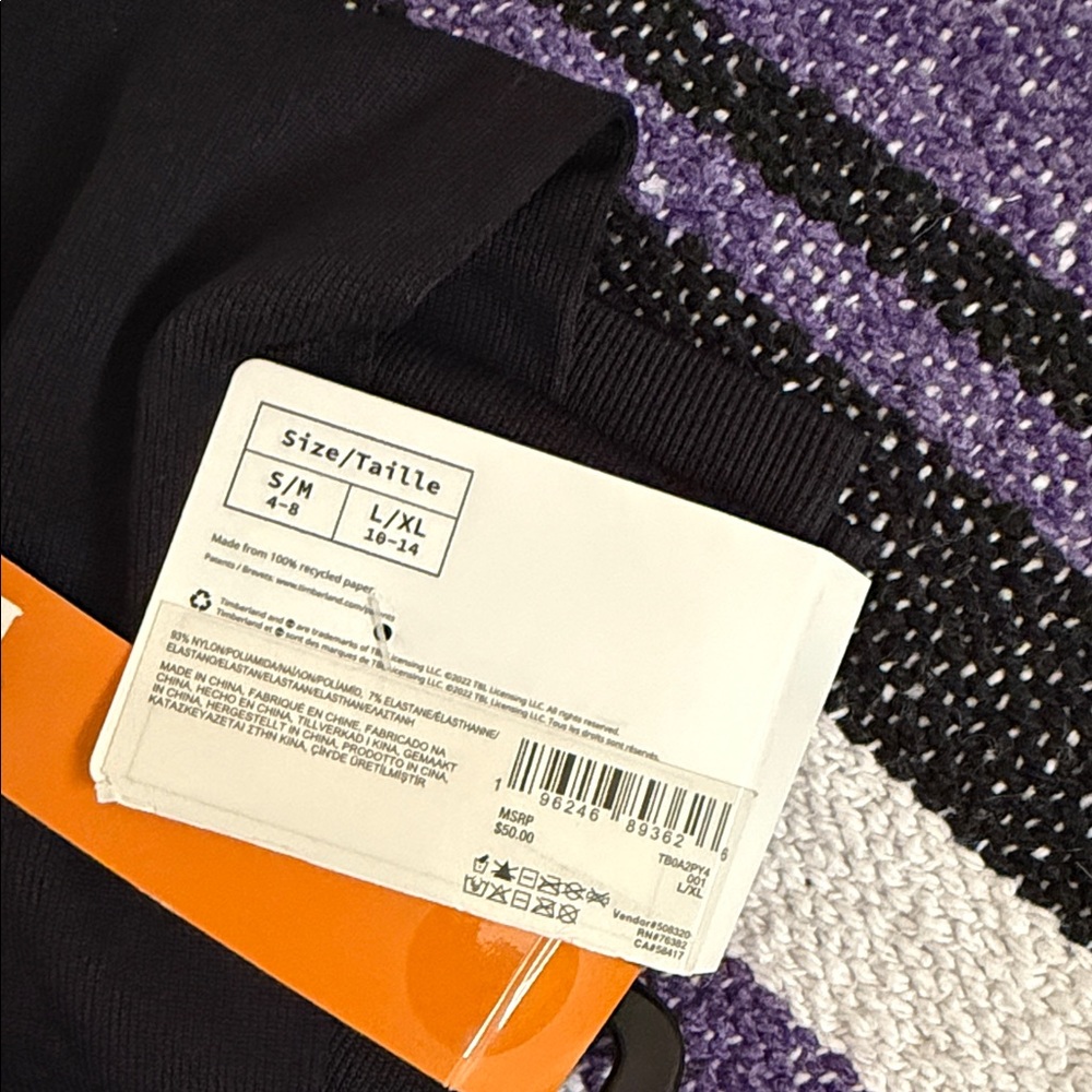 Timberland Midnight Black Leggings size L/XL NWT - Picture 3 of 3